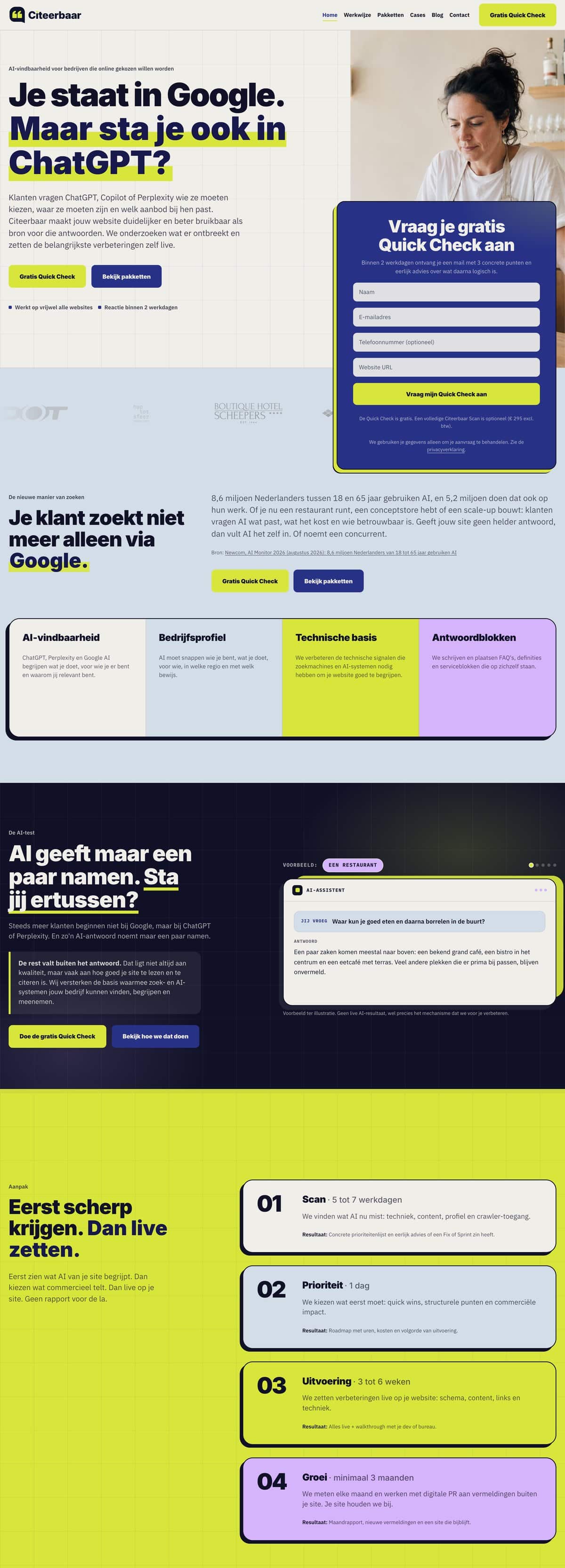 Homepage of the Citeerbaar website, designed by Mixx'd Media