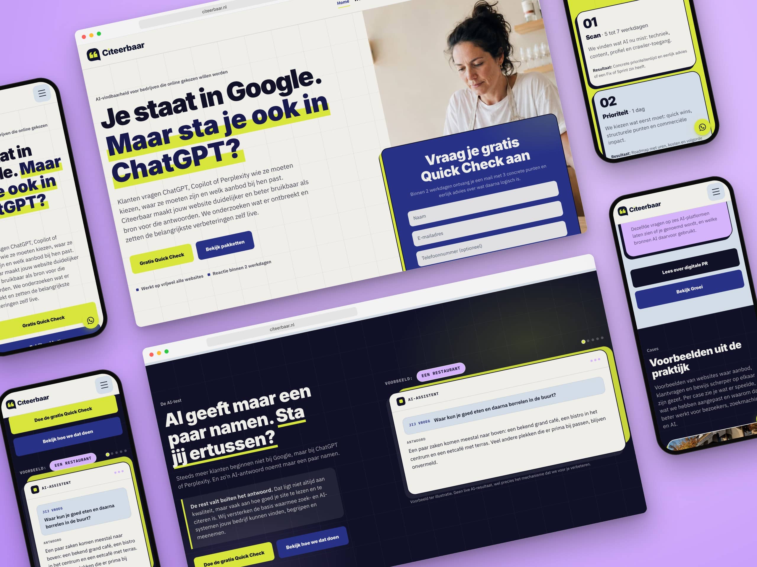 Citeerbaar website on desktop and mobile, brand and website by Mixx'd Media