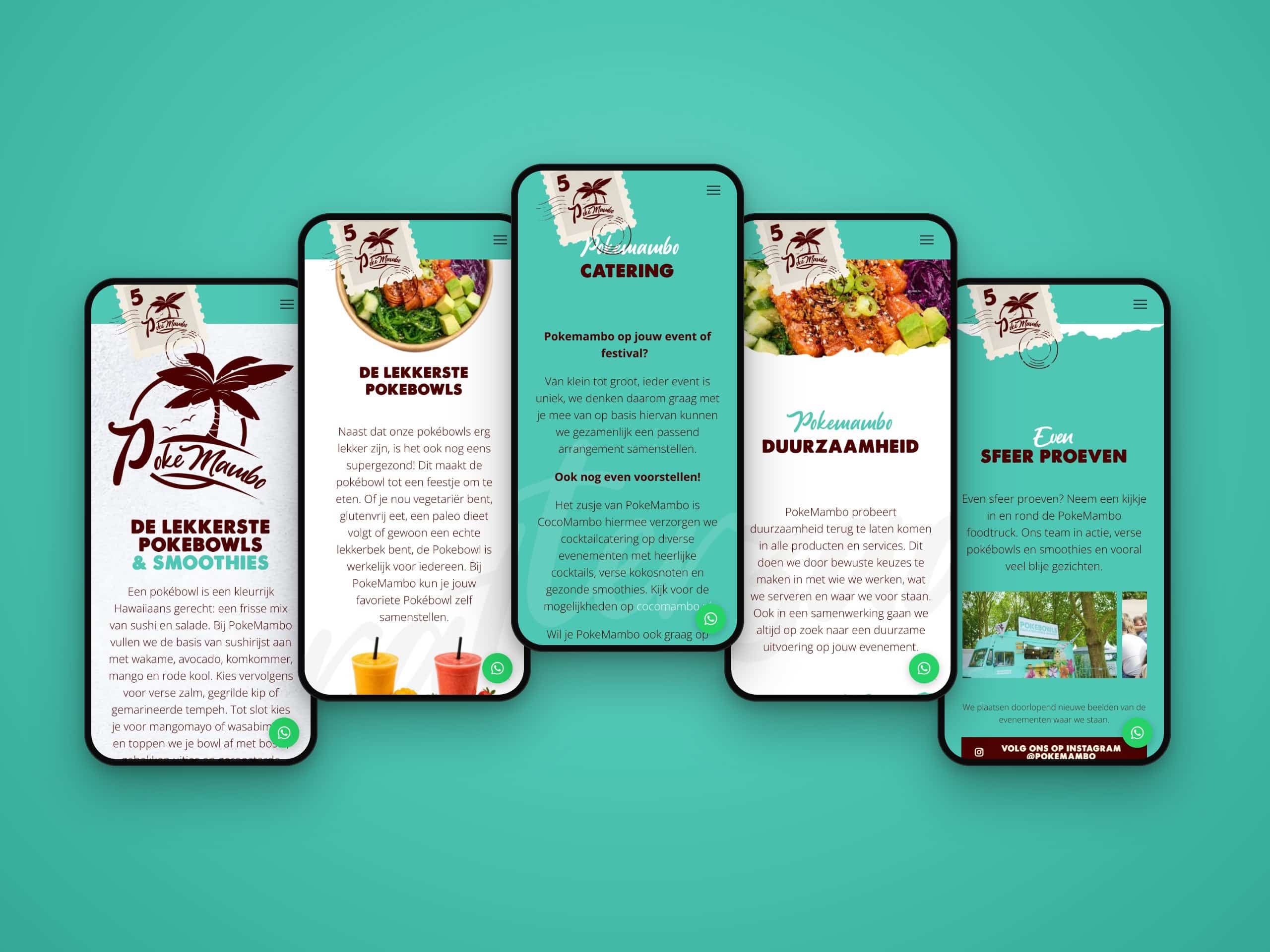 PokeMambo website on five phones, upgraded by Mixx'd Media